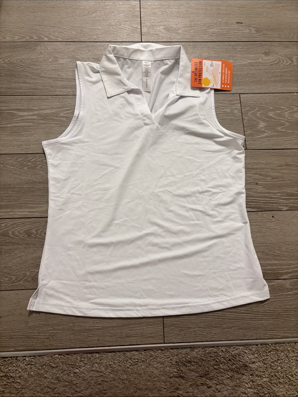 Sleeveless Golf Polo Tank Top in White - Performance Knit